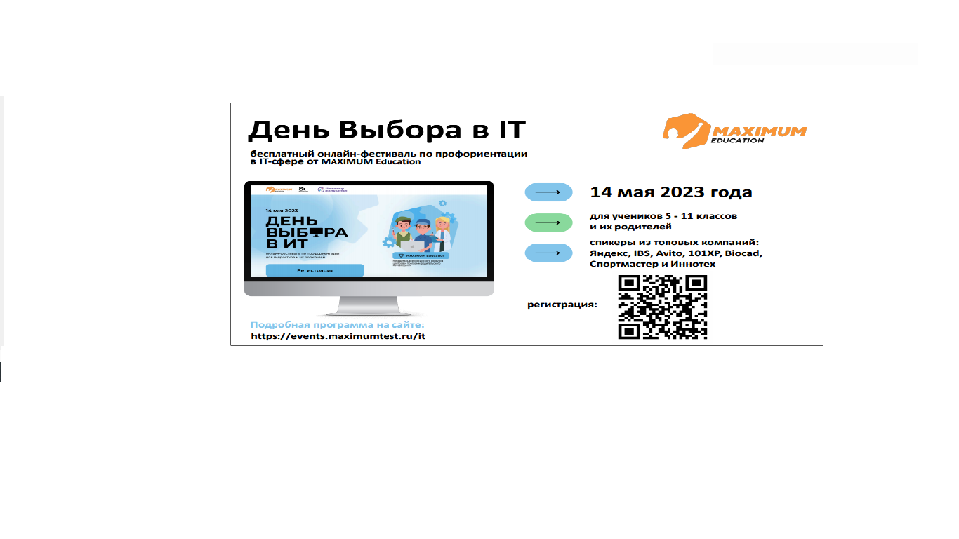 Всероссийский онлайн-фестиваль по профориентации «День выбора в IT».