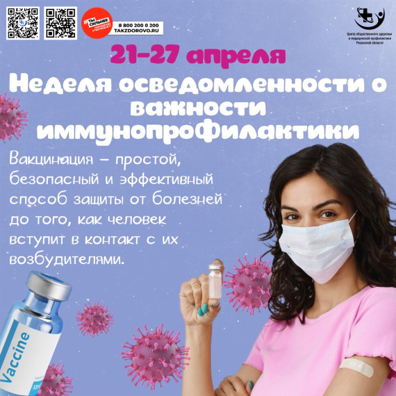 Неделя осведомленности о важности иммунопрофилактики.